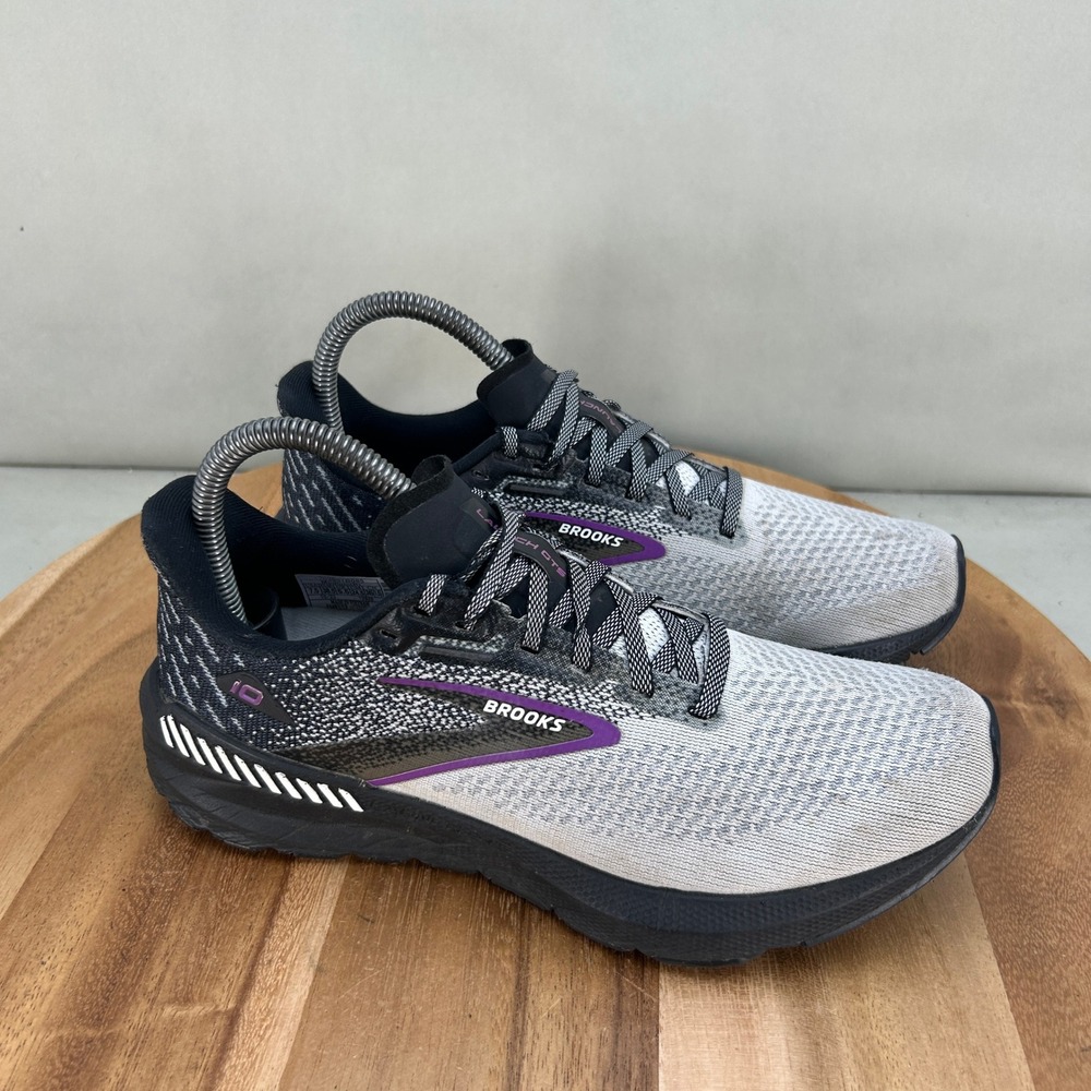 Brooks Launch GTS 10 Womens Running Shoes 7.5 Grey Black Purple 1203991B085